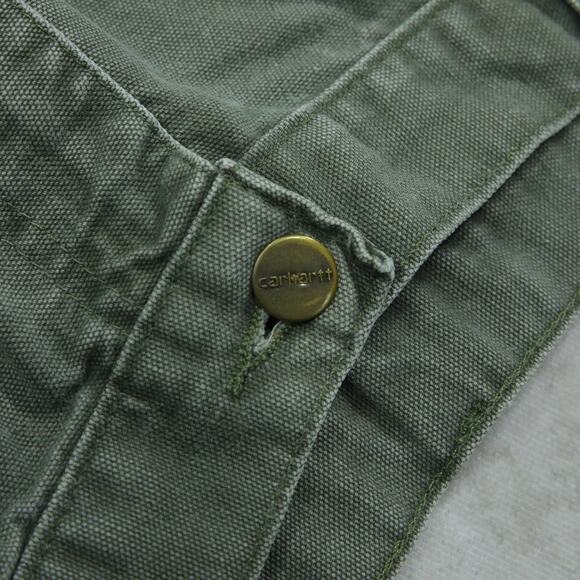 Vintage Y2K Carhartt B25 MOS Moss Green Carpenter Shorts 33x8.15 - Picture 10 of 13